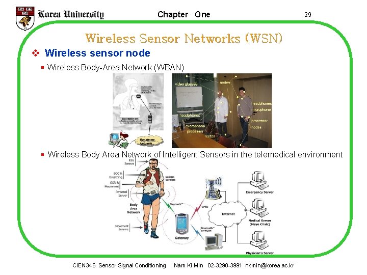 Chapter One 29 Wireless Sensor Networks (WSN) v Wireless sensor node § Wireless Body-Area