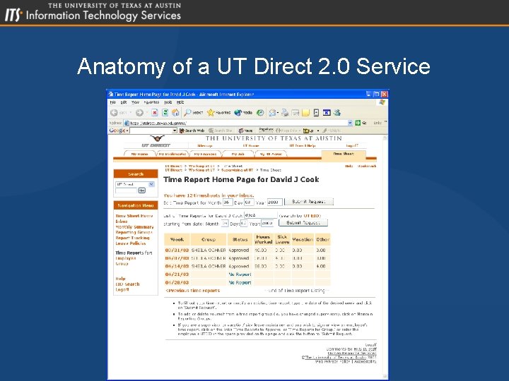 Anatomy of a UT Direct 2. 0 Service 