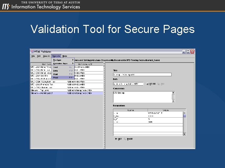 Validation Tool for Secure Pages 