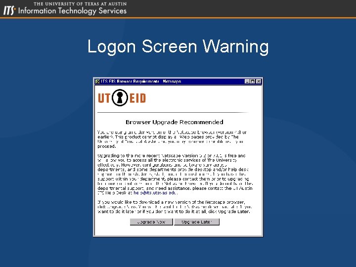 Logon Screen Warning 