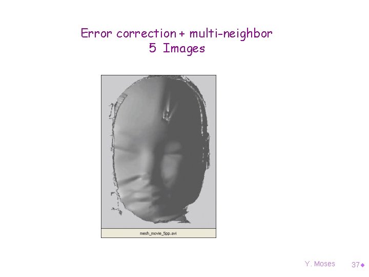 Error correction + multi-neighbor 5 Images Y. Moses 37¨ 