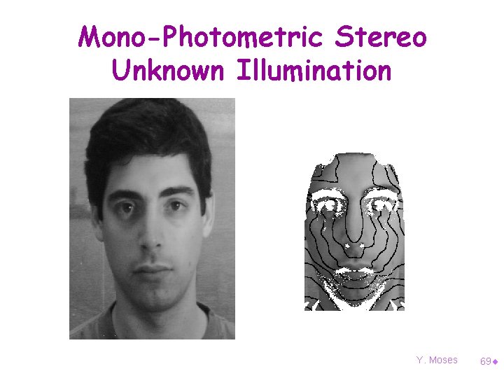 Mono-Photometric Stereo Unknown Illumination Y. Moses 69¨ 