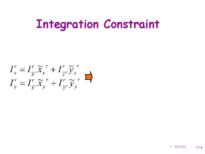 Integration Constraint Y. Moses 94¨ 