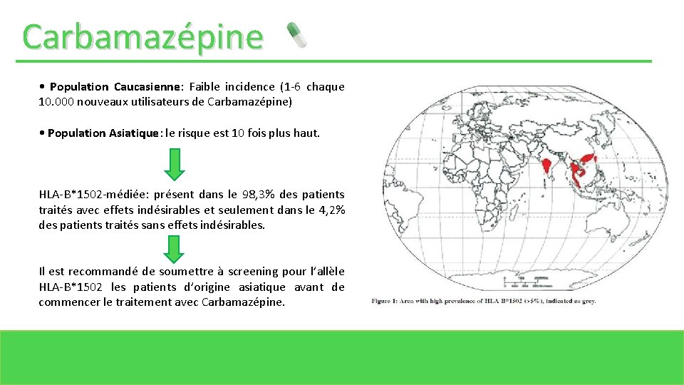 Carbamazépine • Population Caucasienne: Faible incidence (1 -6 chaque 10. 000 nouveaux utilisateurs de