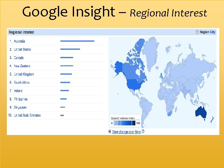 Google Insight – Regional Interest 