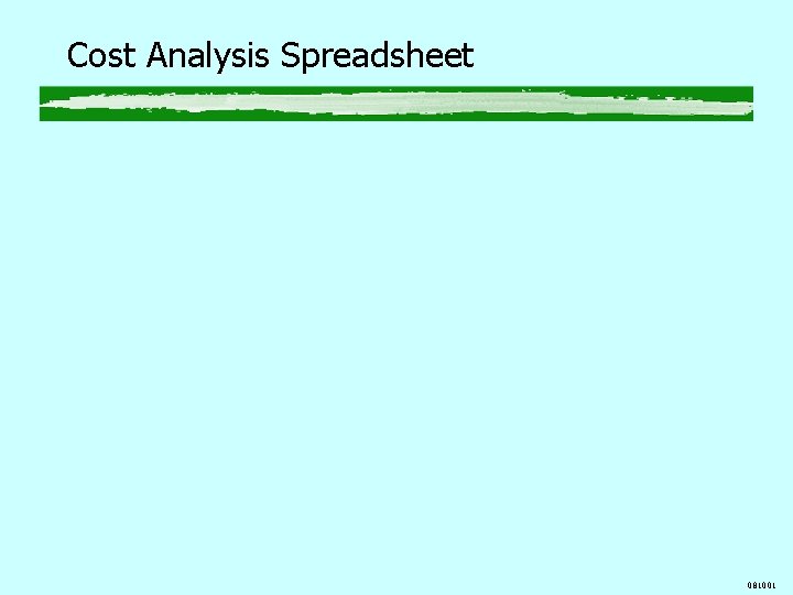 Cost Analysis Spreadsheet 081001 Cost Analysis Spreadsheet 081001
