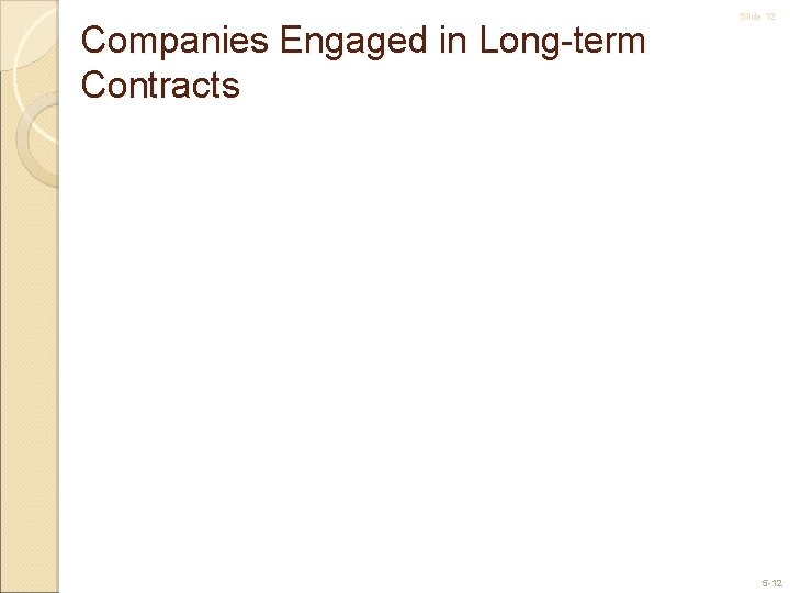 Companies Engaged in Long-term Contracts Slide 12 5 -12 