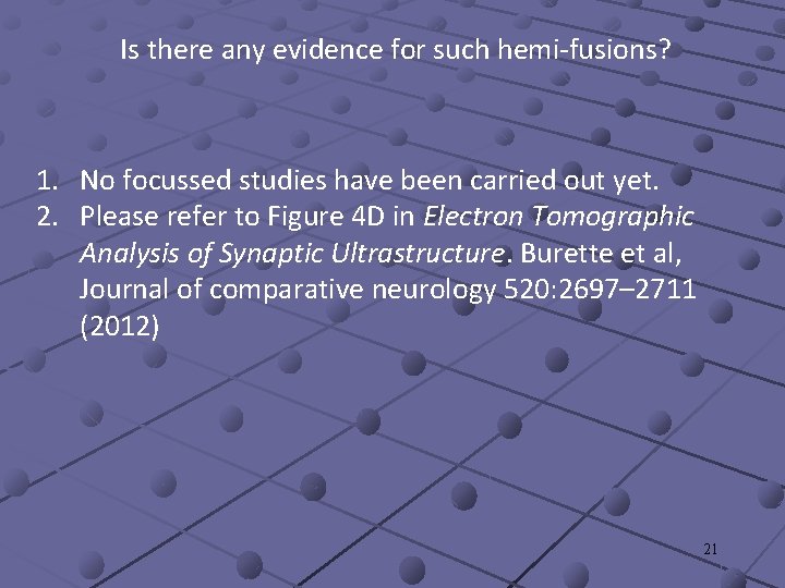 Is there any evidence for such hemi-fusions? 1. No focussed studies have been carried