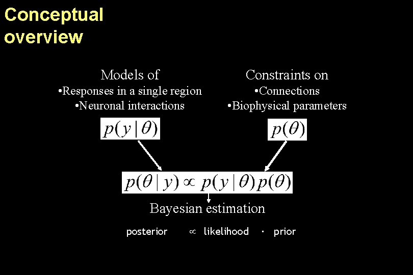 Conceptual overview Models of Constraints on • Responses in a single region • Neuronal