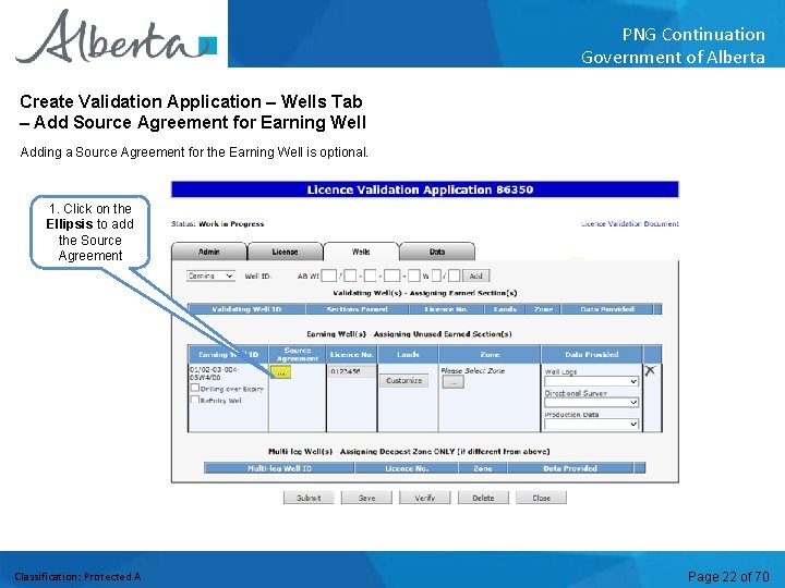 PNG Continuation Government of Alberta Create Validation Application – Wells Tab – Add Source