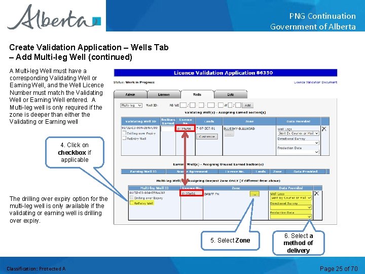 PNG Continuation Government of Alberta Create Validation Application – Wells Tab – Add Multi-leg