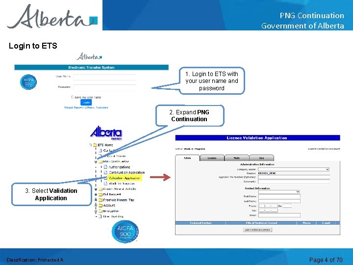 PNG Continuation Government of Alberta Login to ETS 1. Login to ETS with your