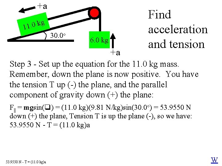 +a k 11. 0 g 30. 0 o 6. 0 kg +a Find acceleration
