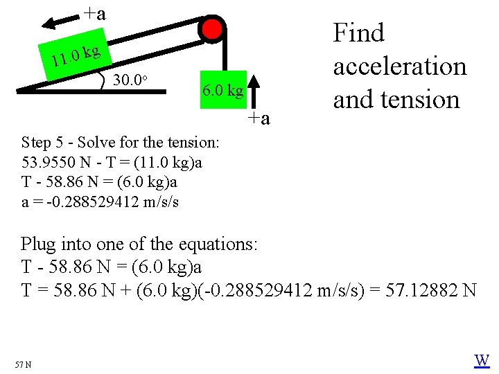 +a k 11. 0 g 30. 0 o 6. 0 kg +a Find acceleration