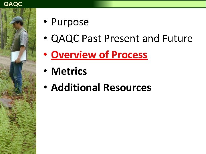 QAQC • • • Purpose QAQC Past Present and Future Overview of Process Metrics