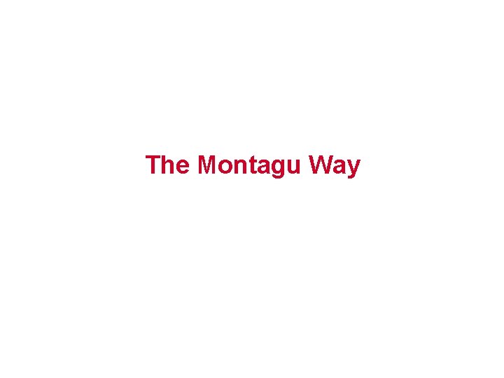 The Montagu Way 