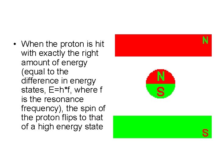  • When the proton is hit with exactly the right amount of energy