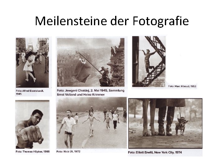 Meilensteine der Fotografie 