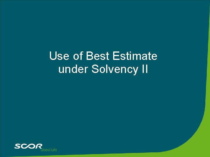 Use of Best Estimate under Solvency II 