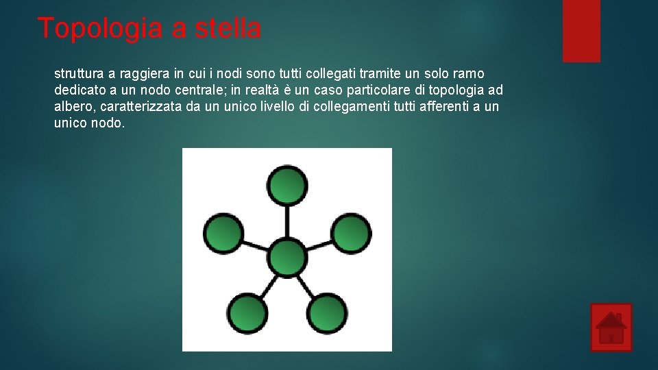 Topologia a stella struttura a raggiera in cui i nodi sono tutti collegati tramite