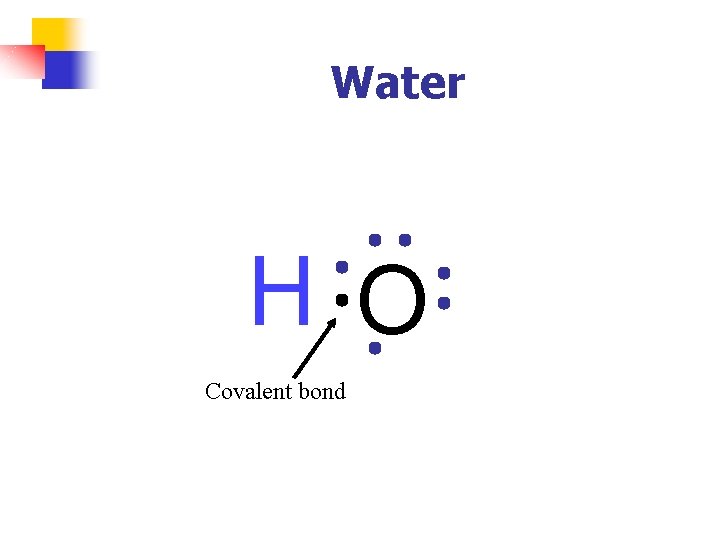 Water H O Covalent bond 