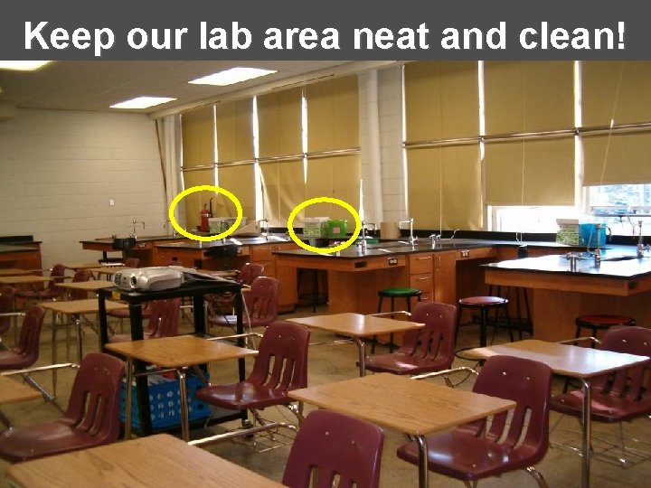 Keep our lab area neat and clean! 