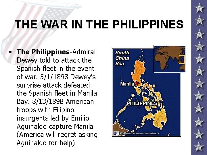 THE WAR IN THE PHILIPPINES • The Philippines-Admiral Dewey told to attack the Spanish