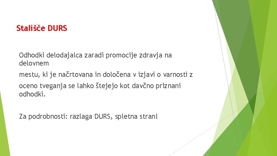 Stališče DURS Odhodki delodajalca zaradi promocije zdravja na delovnem mestu, ki je načrtovana in