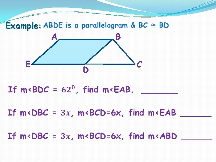 Example: E A B D C 