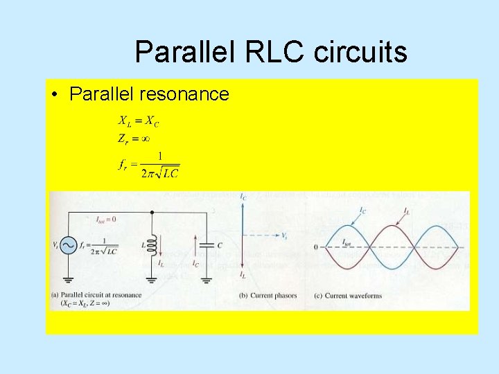 Parallel RLC circuits • Parallel resonance 