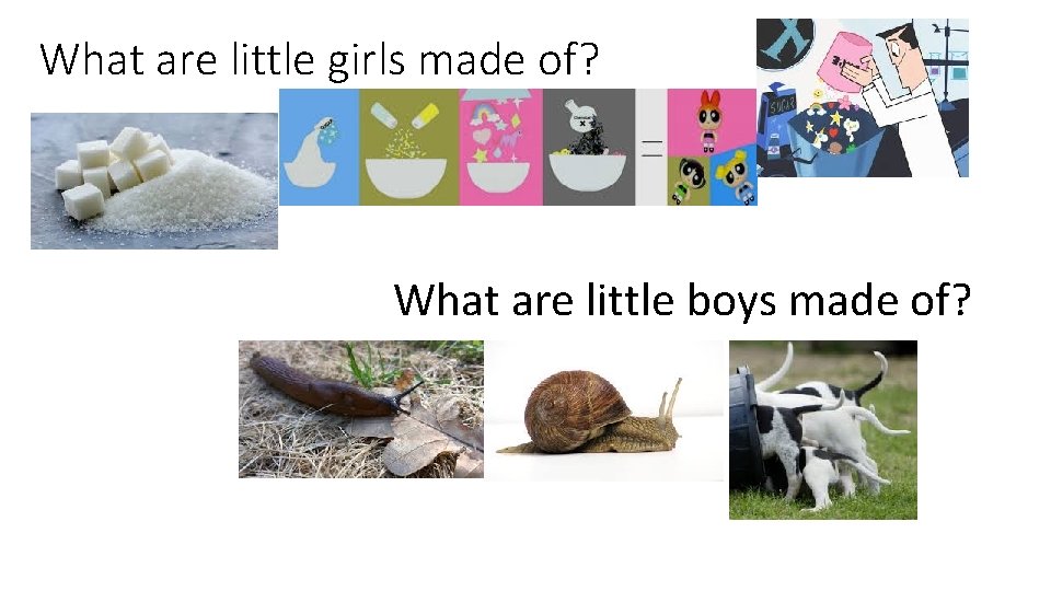 What are little girls made of? What are little boys made of? 