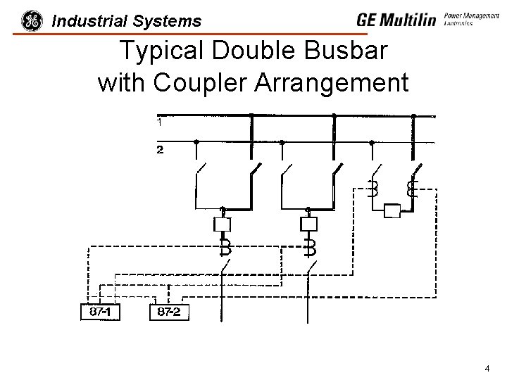 Industrial Systems Typical Double Busbar with Coupler Arrangement 4 