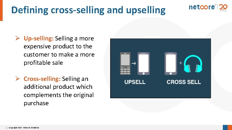 Defining cross-selling and upselling Ø Up-selling: Selling a more expensive product to the customer