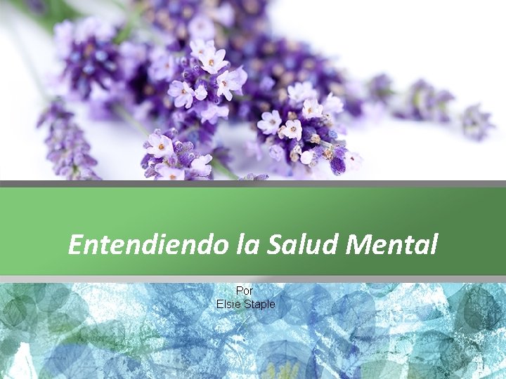  Entendiendo la Salud Mental Por Elsie Staple 