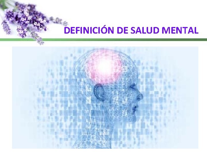 DEFINICIÓN DE SALUD MENTAL 