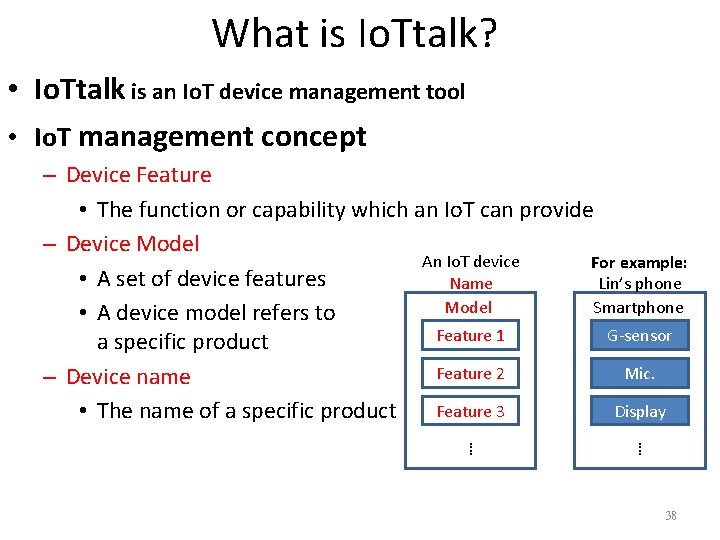 What is Io. Ttalk? • Io. Ttalk is an Io. T device management tool