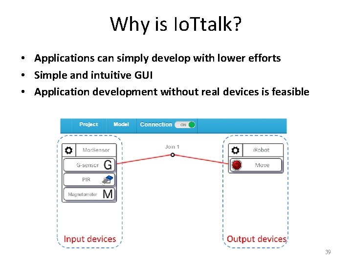 Why is Io. Ttalk? • Applications can simply develop with lower efforts • Simple