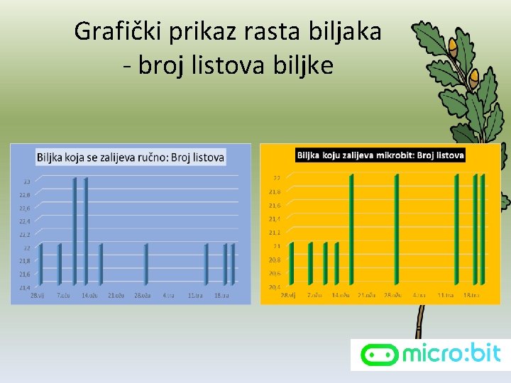 Grafički prikaz rasta biljaka - broj listova biljke 
