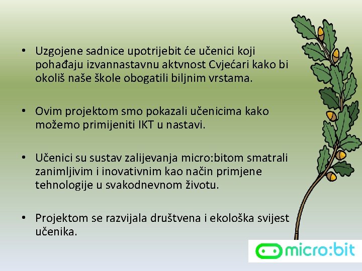  • Uzgojene sadnice upotrijebit će učenici koji pohađaju izvannastavnu aktvnost Cvjećari kako bi