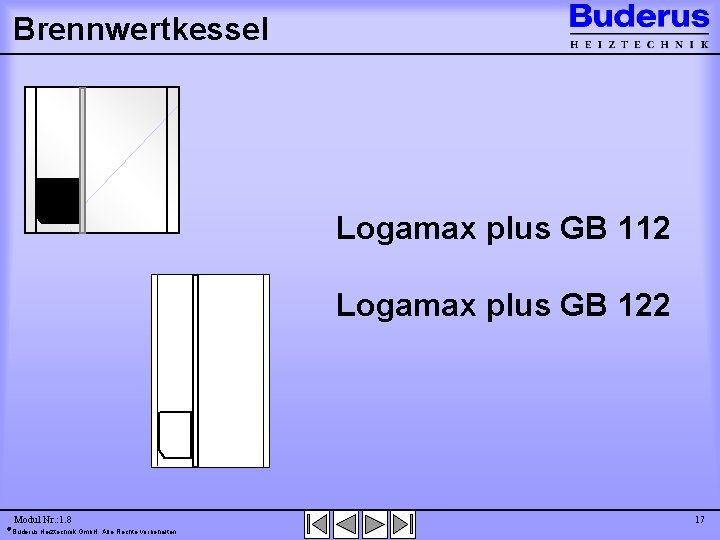 Brennwertkessel Logamax plus GB 112 Logamax plus GB 122 Modul Nr. : 1. 8