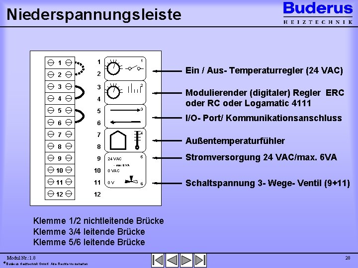 Niederspannungsleiste 1 1 2 2 3 3 4 4 5 5 6 6 7