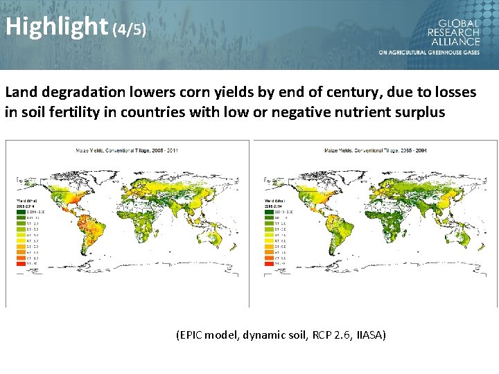 Highlight (4/5) Land degradation lowers corn yields by end of century, due to losses