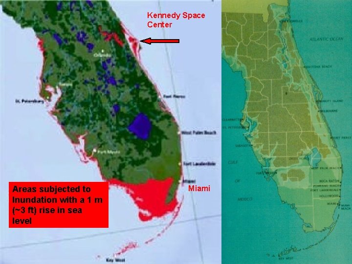 Kennedy Space Center Areas subjected to Inundation with a 1 m (~3 ft) rise