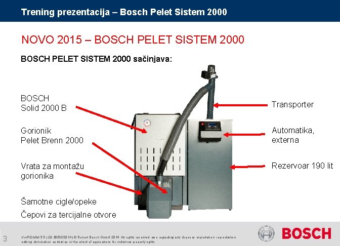 Trening prezentacija – Bosch Pelet Sistem 2000 NOVO 2015 – BOSCH PELET SISTEM 2000