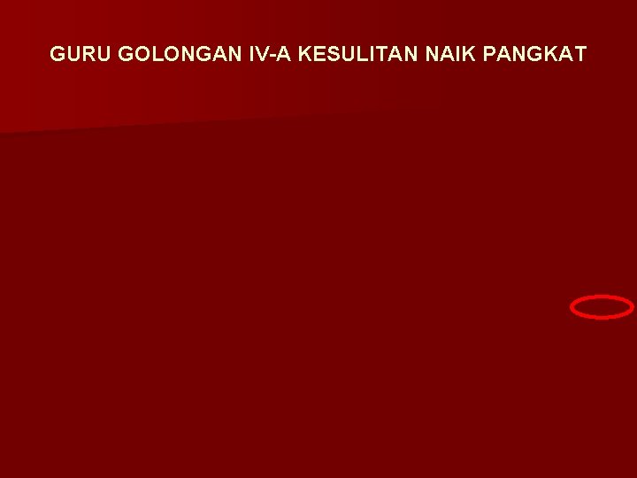 GURU GOLONGAN IV-A KESULITAN NAIK PANGKAT 