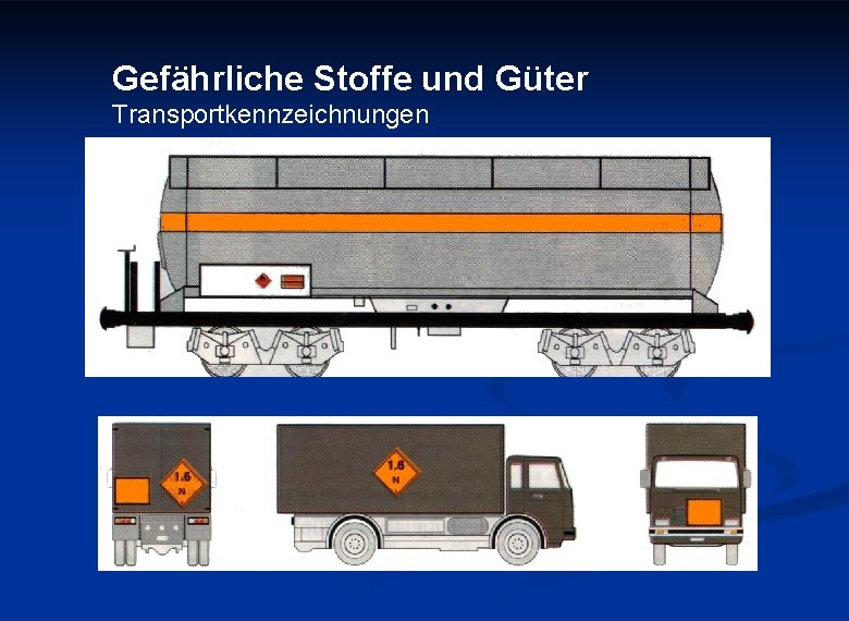 Gefährliche Stoffe und Güter Transportkennzeichnungen 