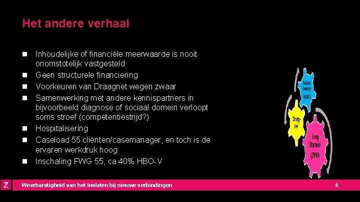 Het andere verhaal n Inhoudelijke of financiële meerwaarde is nooit onomstotelijk vastgesteld n Geen