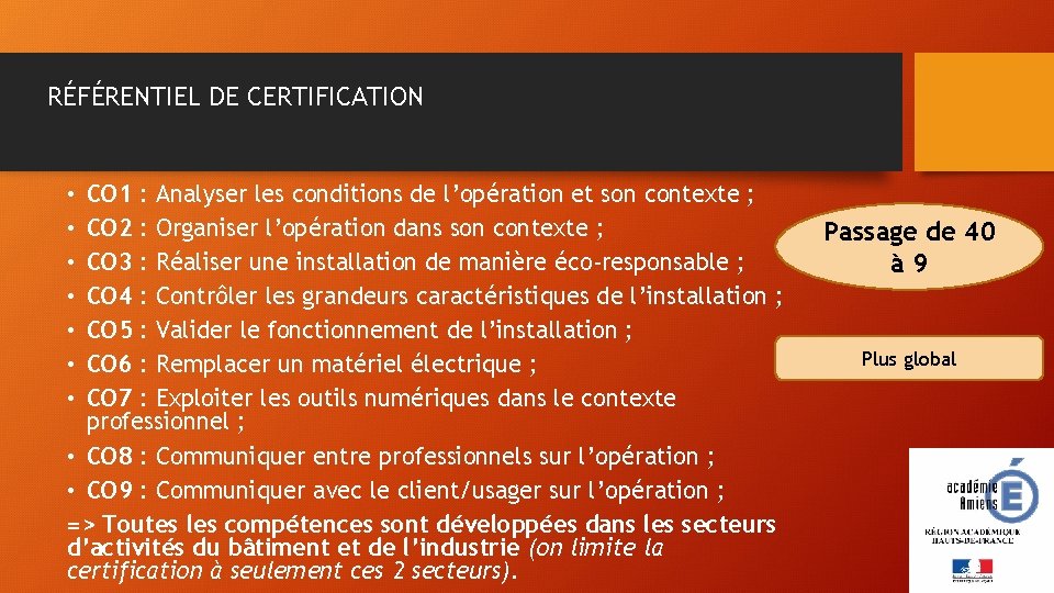 RÉFÉRENTIEL DE CERTIFICATION CO 1 : Analyser les conditions de l’opération et son contexte