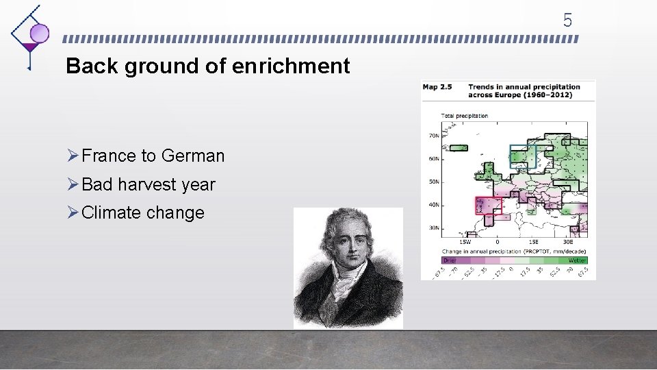 5 Back ground of enrichment Ø France to German Ø Bad harvest year Ø