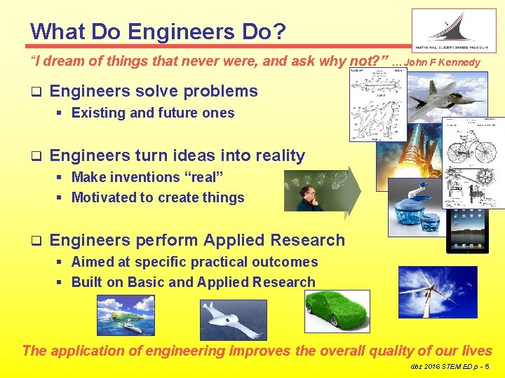 What Do Engineers Do? “I dream of things that never were, and ask why